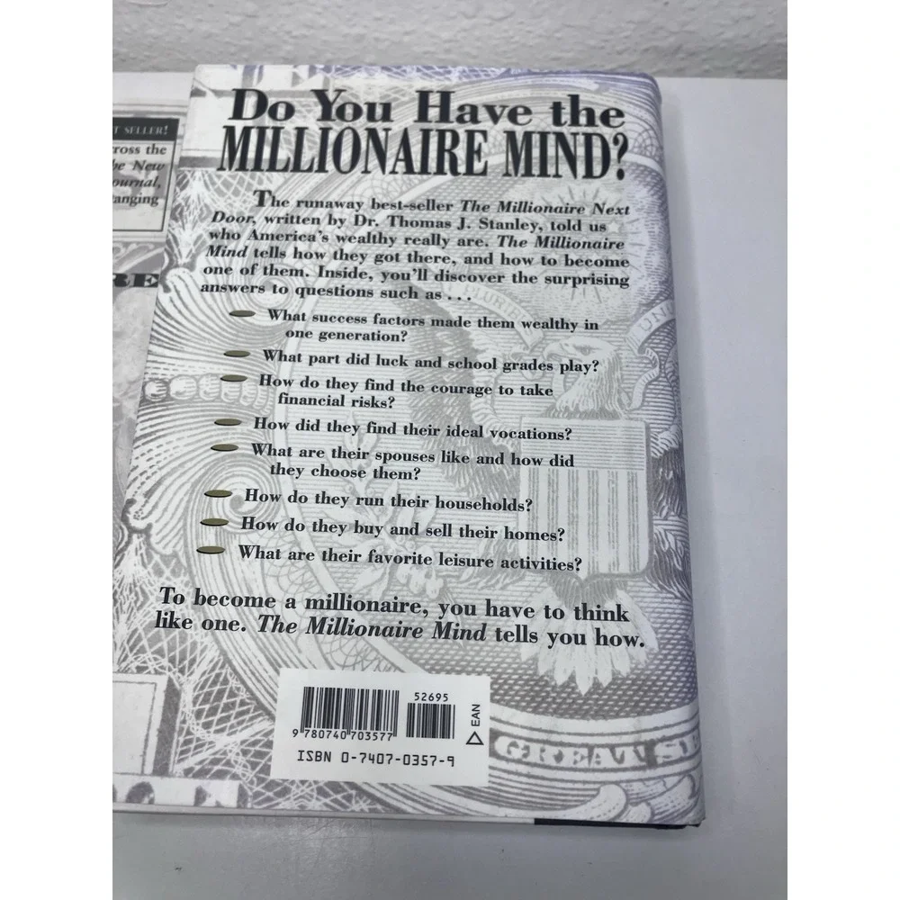 Millionaire Next Door & Millionaire Mind TWO Hardback Books Thomas J. Stanley